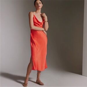 Anthropologie Elyse Bias Slip Dress Medium Petite Viscose